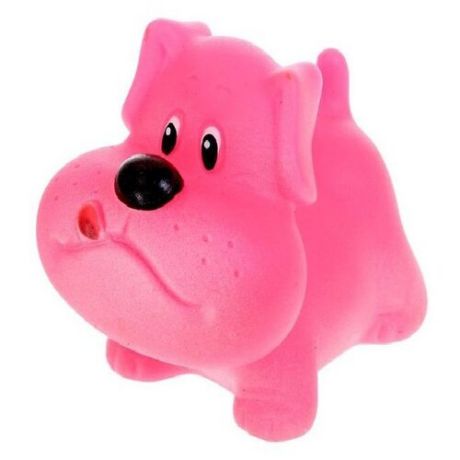 Игрушка для ванной ОГОНЁК Собачка Мопс (С-870) розовый