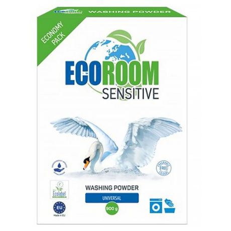 Стиральный порошок Ecoroom Sensitive для всех типов тканей картонная пачка 0.9 кг