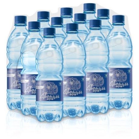 Вода питьевая Дворцы Люкс газированная, пластик, 12 шт. по 0.6 л