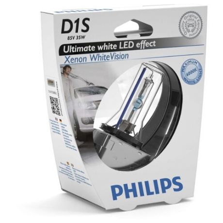 Лампа автомобильная ксеноновая Philips WhiteVision 85415WHVS1 D1S 85V 35W 1 шт.