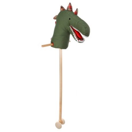 Лошадка на палке Наша игрушка Динозавр WJ-214 зеленый/красный