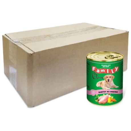 Корм для собак CLAN (0.415 кг) 9 шт. Family Паштет из индейки для собак