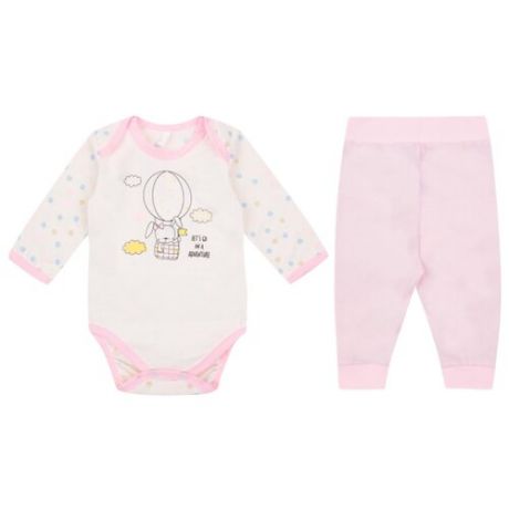 Комплект одежды Leader Kids размер 74, молочный/розовый