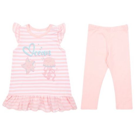 Комплект одежды Leader Kids размер 74, белый/розовый