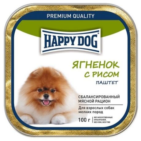 Влажный корм для собак Happy Dog Mini паштет ягненок с рисом 100г (для мелких пород)