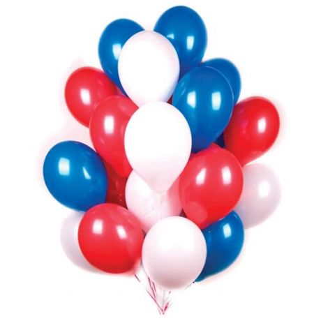 Набор воздушных шаров Поиск Триколор (30 шт.) белый/красный/синий