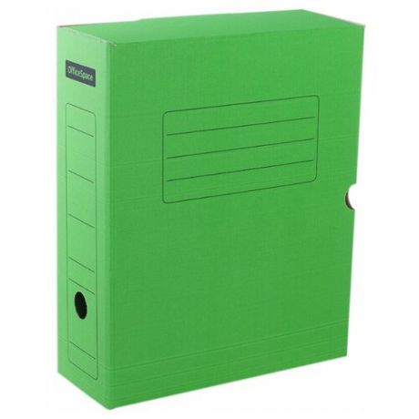 OfficeSpace Короб архивный с клапаном 324х262х100 мм, микрогофрокартон зеленый
