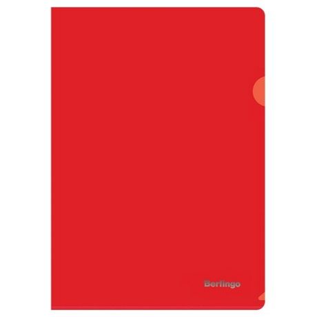 Berlingo Папка-уголок непрозрачная А4, пластик красный