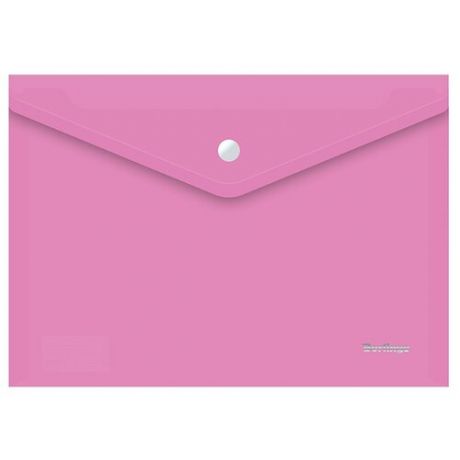 Berlingo Папка-конверт на кнопке Starlight, А4, 180 мкм, прозрачная, пластик розовый
