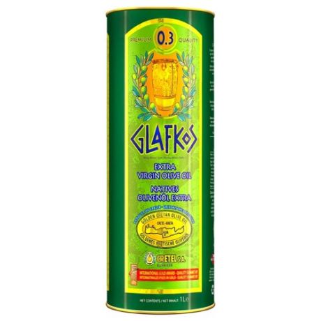 Glafkos Масло оливковое, жестяная банка 1 л