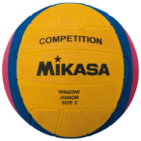 Мяч для водного поло Mikasa W6608W желтый/синий/розовый