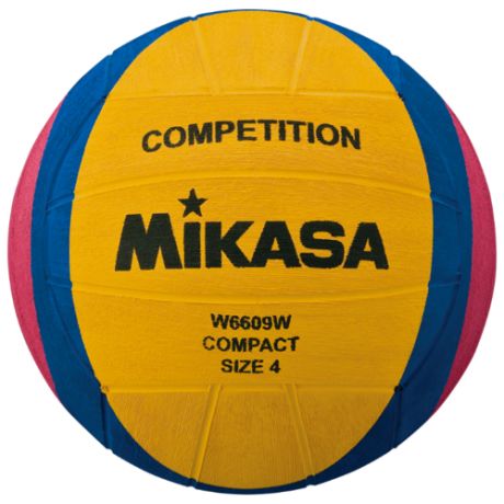 Мяч для водного поло Mikasa W6609W желтый/синий/розовый