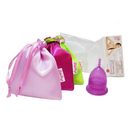 LilaCup чаша менструальная Практик в атласном мешочке фиолетовый L