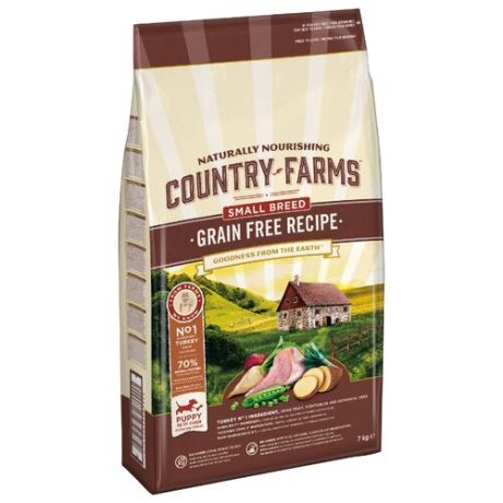 Сухой корм для щенков Country Farms индейка 7 кг (для мелких пород)
