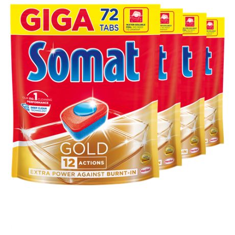Somat Gold таблетки для посудомоечной машины, 288 шт. в4 уп.