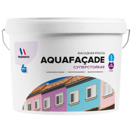 Краска акриловая Pragmatic Aquafaçade 5100BR91 влагостойкая моющаяся матовая 033 9 л