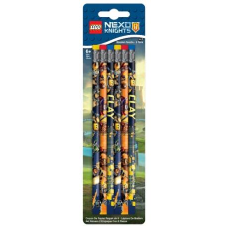 LEGO Набор чернографитных карандашей Nexo Knights (Рыцари Нексо) 6 шт с ластиком (51546)