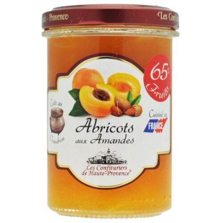 Джем Les Comtes de Provence из абрикоса с миндалем 65% фруктов, банка 240 г