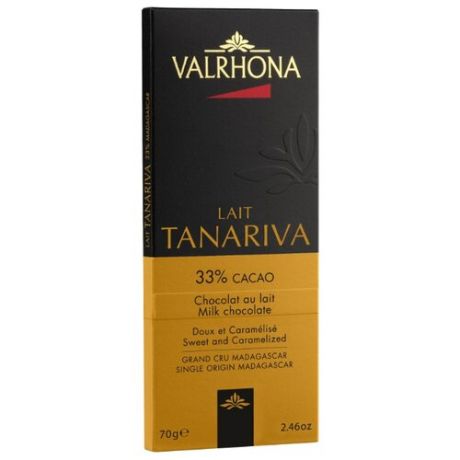 Шоколад Valrhona Tanariva молочный 33% какао, 70 г