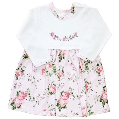 Платье Веселый Малыш Прованс размер 98, белый/розовый