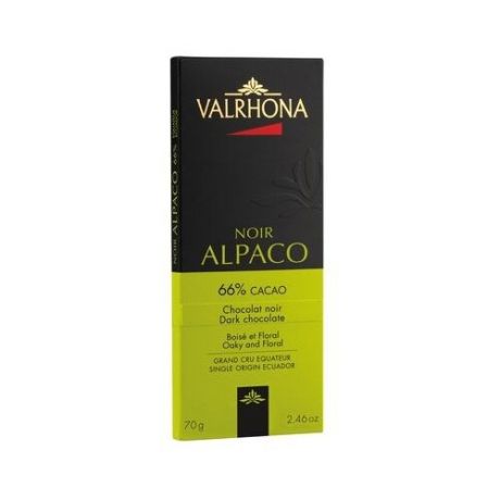 Шоколад Valrhona Alpaco горький 66% какао, 70 г
