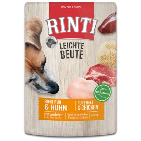 Влажный корм для собак Rinti Leichte Beute говядина, курица 400г