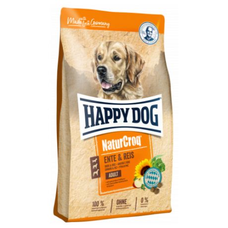 Сухой корм для собак Happy Dog для здоровья кожи и шерсти, утка с рисом 12 кг