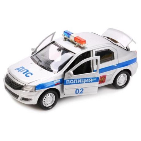 Легковой автомобиль ТЕХНОПАРК Renault Logan Полиция (LOGAN-P) 12 см серебристый