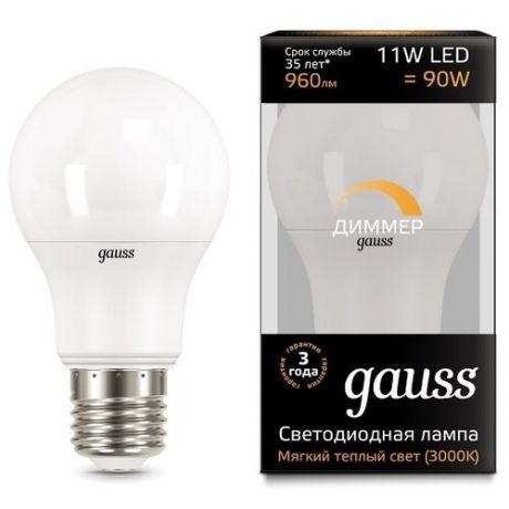 Лампа светодиодная gauss 102502111-D, E27, A60, 11Вт