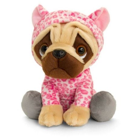 Мягкая игрушка Keel Toys Pugsley Мопс в наряде розового леопарда 22 см
