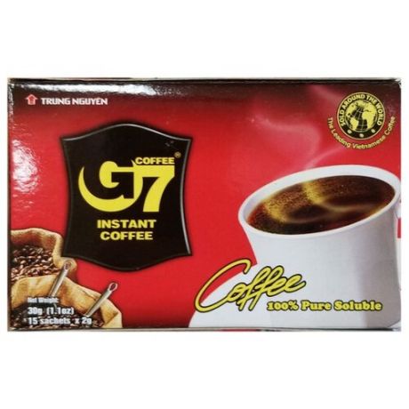 Растворимый кофе Trung Nguyen G7 черный, в пакетиках (15 шт.)