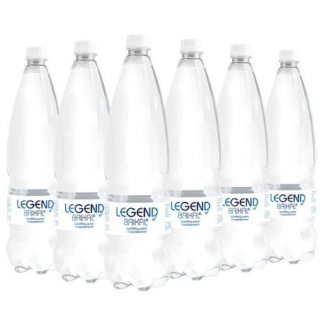 Вода питьевая Legend of Baikal глубинная газированная, пластик, 6 шт. по 1.5 л