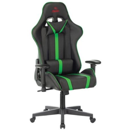 Компьютерное кресло Бюрократ VIKING ZOMBIE A4 игровое, обивка: искусственная кожа, цвет: черный/зеленый