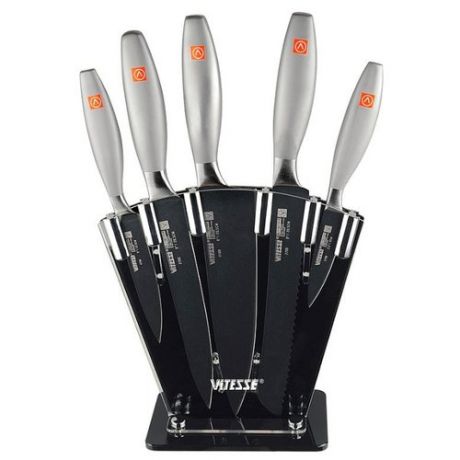 Набор Vitesse Legend 5 ножей с подставкой VS-2708 серый/черный