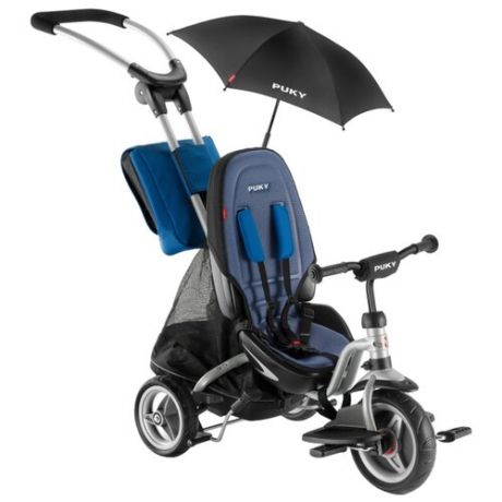 Трехколесный велосипед Puky CAT S6 Ceety (с зонтиком) серебристый/синий