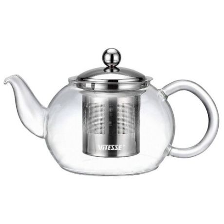 Vitesse Заварочный чайник VS-1691 0.8 л прозрачный/серебристый