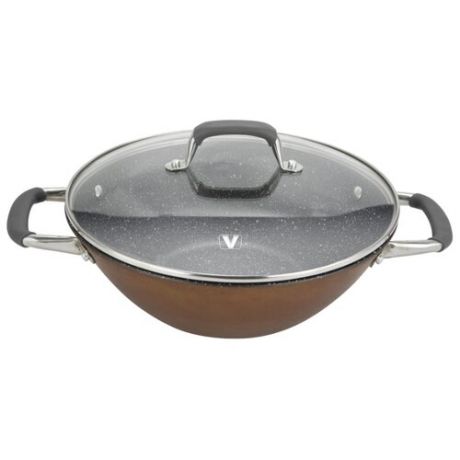 Сковорода-вок Vitesse VS-2335 30 см с крышкой, коричневый