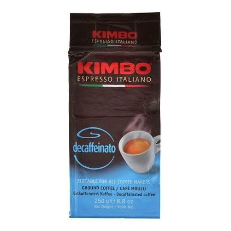 Кофе молотый Kimbo Decaffeinato вакуумная упаковка, 250 г