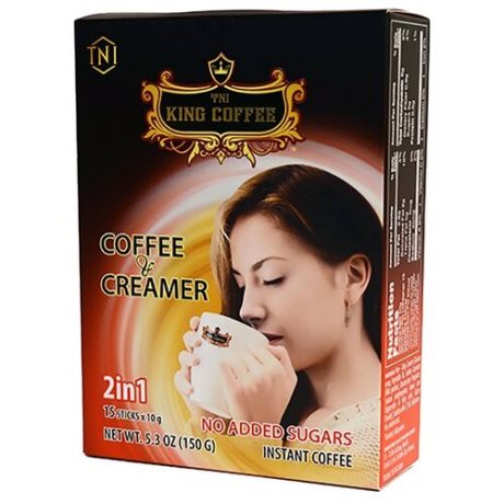 Растворимый кофе 2 в 1 TNI King Coffee Instant Coffee & Creamer, в стиках (15 шт.)