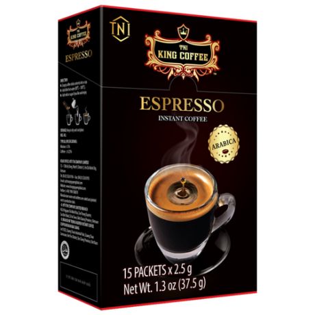 Растворимый кофе TNI King Coffee Espresso Instant Coffee, в стиках (15 шт.)