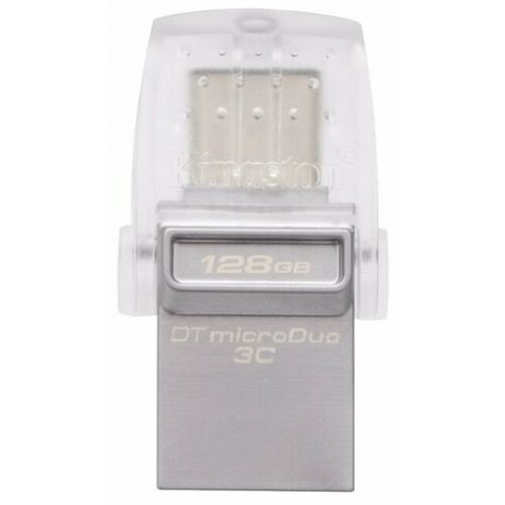 Флешка Kingston DataTraveler microDuo 3C 128GB серебристый