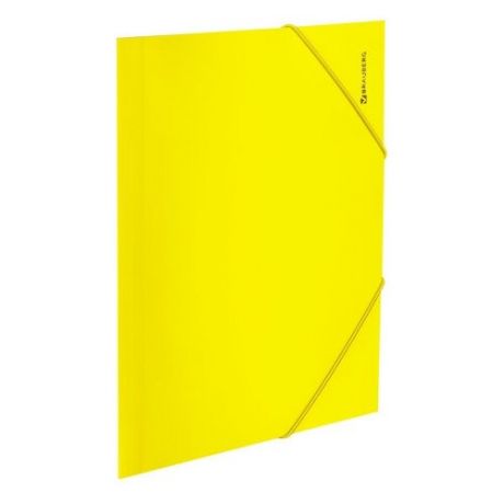 BRAUBERG Папка на резинках Neon А4 желтая