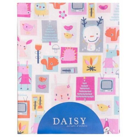 Многоразовые пеленки Daisy фланель 75x120 розовый/мультяшки