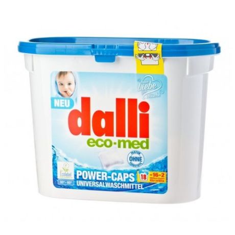 Капсулы Dalli Eco-Med power Caps, контейнер, 18 шт, 0.49 кг