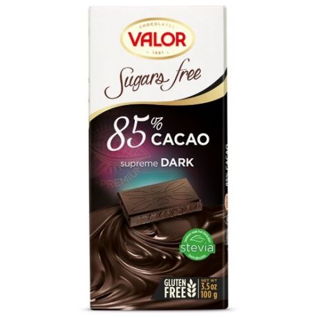 Шоколад Valor горький без сахара 85% какао, 100 г