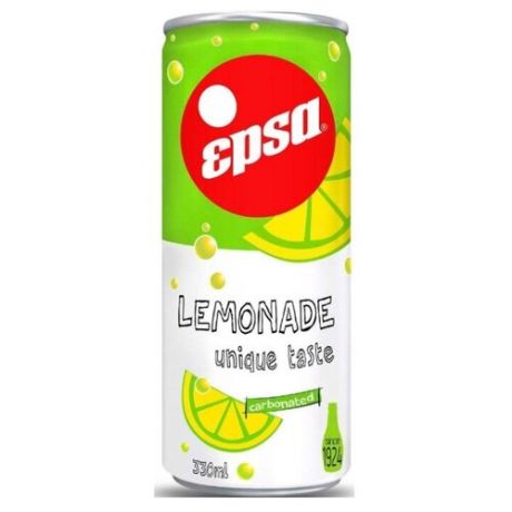 Газированный напиток Epsa Lemonade с соком лимона, 0.33 л