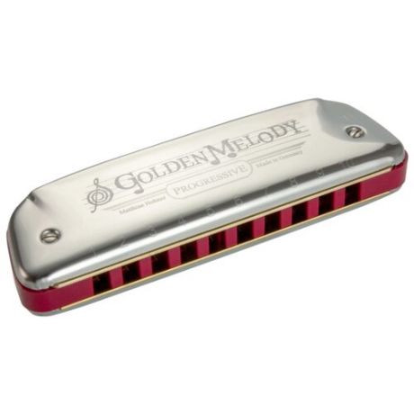 Губная гармошка Hohner Golden Melody 542/20 (M542016X) C, серебристый/красный