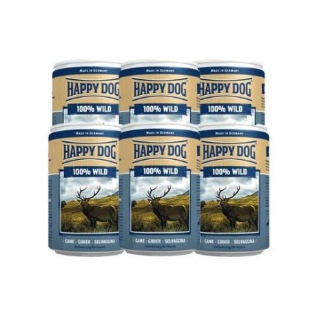 Влажный корм для собак Happy Dog 100% Мясо Фермерский продукт дичь 6шт. х 400г