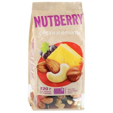 Смесь орехов, сухофруктов и цукатов NUTBERRY Орехи и фрукты 220 г
