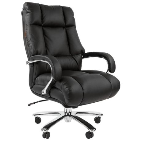 Компьютерное кресло Chairman 405 для руководителя, обивка: натуральная кожа, цвет: черный